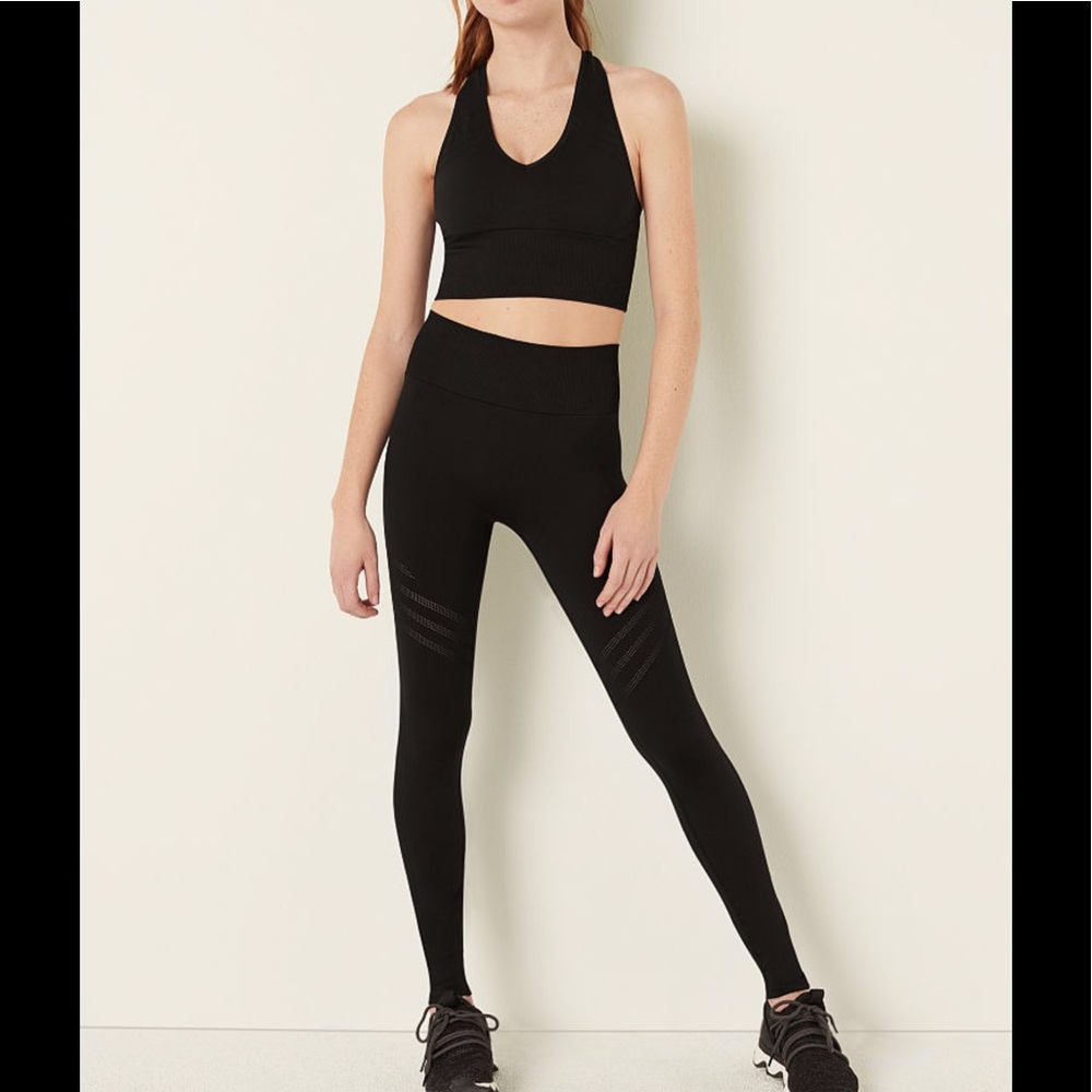 Pink Victoria’s Secret Seamless Open Knit Leggings NWT